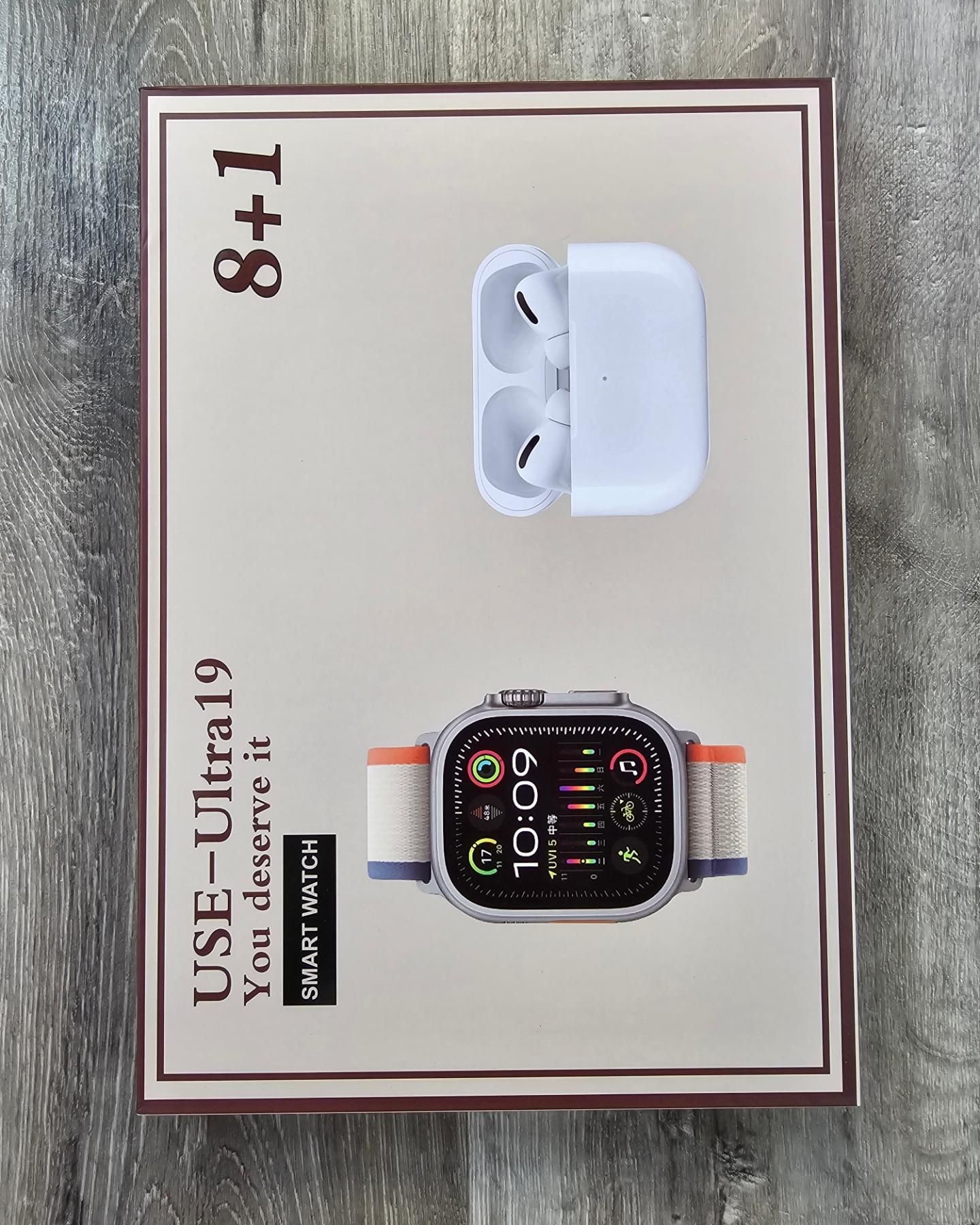 Smartwatch Ultra 19 Kit Completo 8 en 1 - Rendimiento, Estilo y Funcionalidad en un Solo Reloj