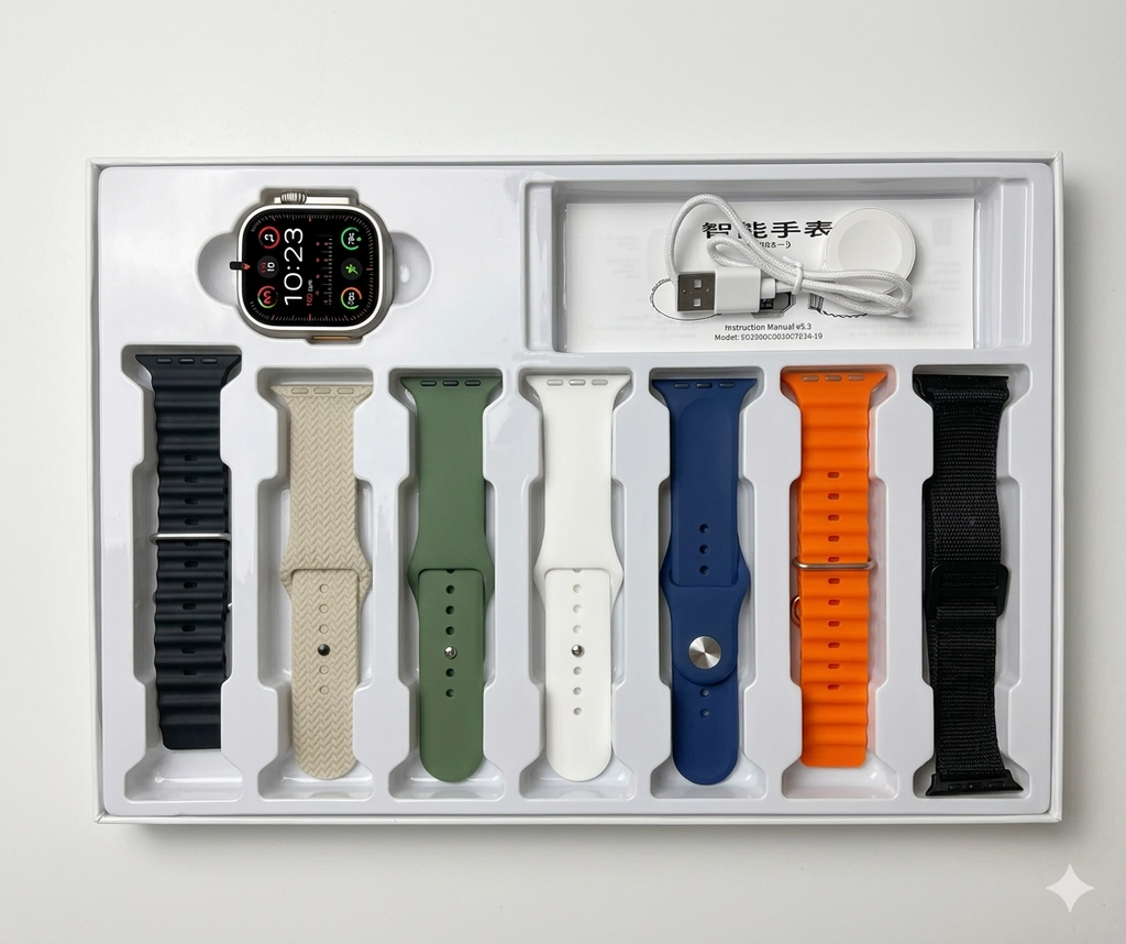 Smartwatch V55 Ultra Infinity + 7 Correas Diferentes- Tecnología Total en tu Muñeca