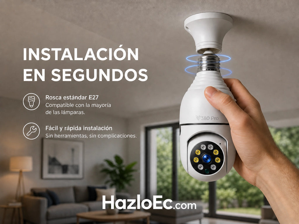 Cámara de Seguridad Bombilla 360° HD: Vigilancia Inteligente y Discreta